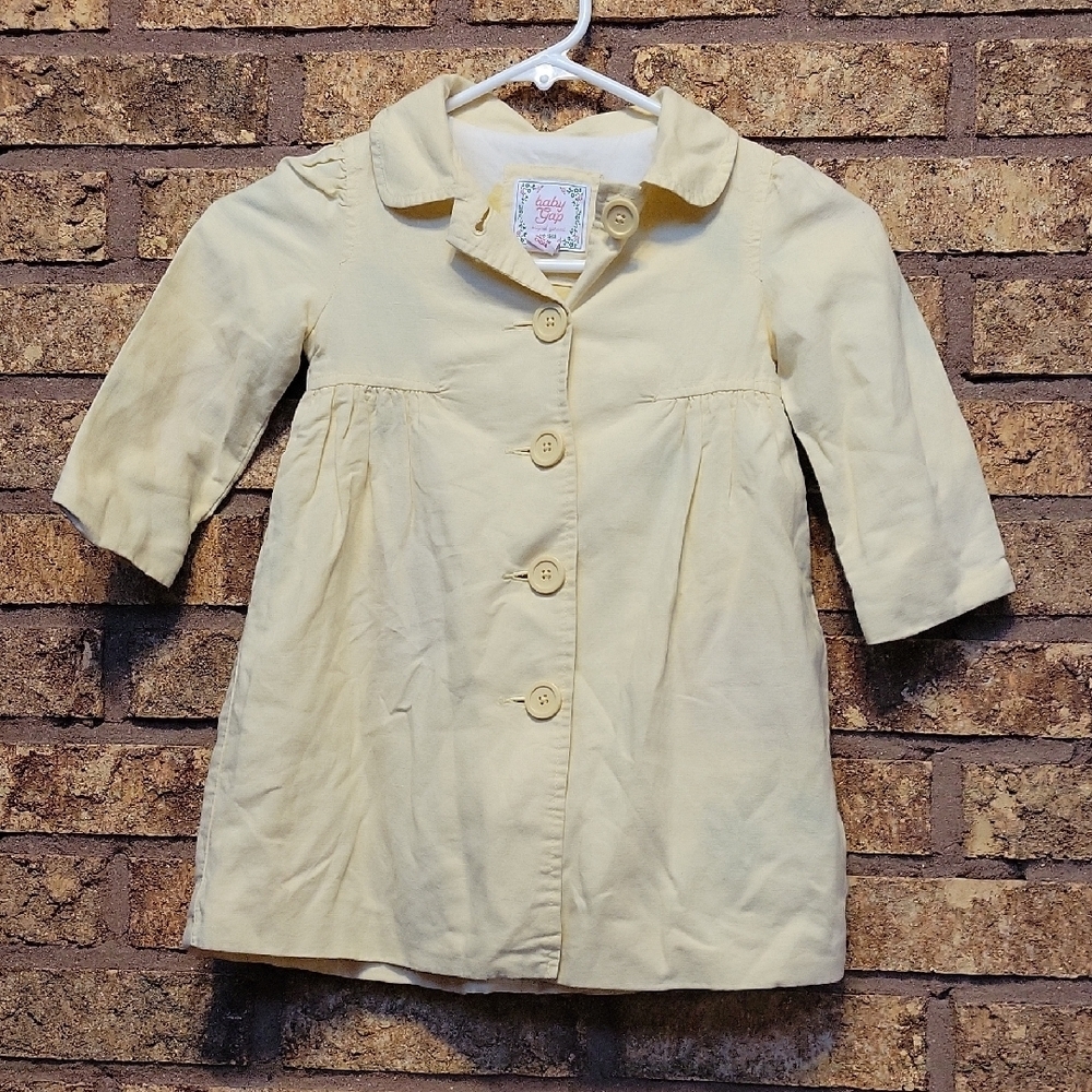 GAP Baby Lightweight Pea Coat Size Yellow Size 2T Retro